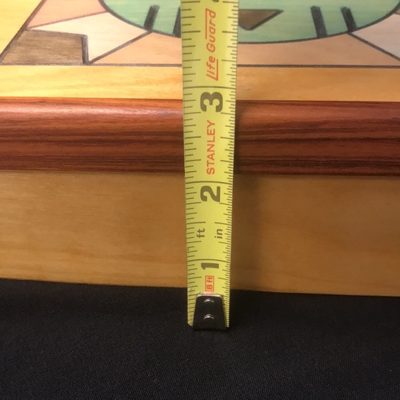 Rick Honyouti Hopi Sunface Wooden Box with Lid - Picture 9 of 10